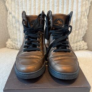 Gucci Black and Brown High-Top Sneakers